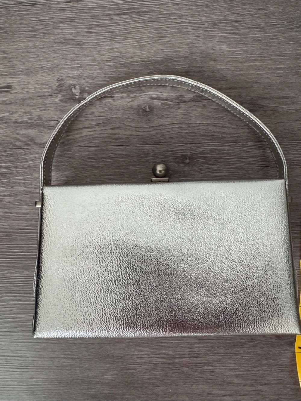 Vintage Metallic Silver Evening Top-Handle Bag - Picture 4 of 10